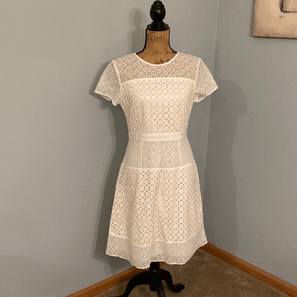 Banana Republic Cream Lace Midi Dress Women Size 6